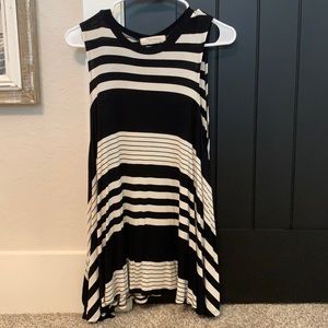White & Black Striped Tank Top